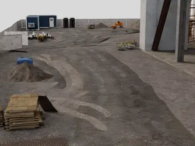 High Rise Construction Tower Crane Core 3D Model Low-poly 3D model