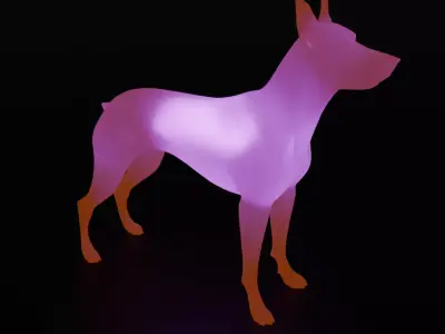 Indirect lighting for Doberman 3D model