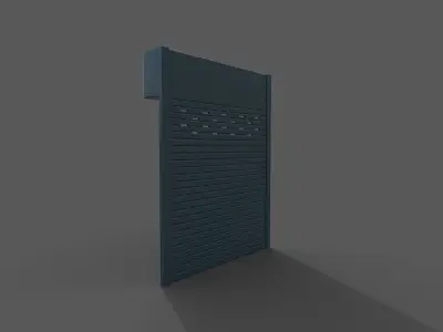 Metal industrial door Low-poly 3D model