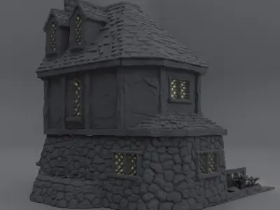 Alchemist House Tabletop Terrain 28 MM 3D print model