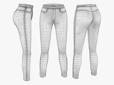 Denim Jeans Low-poly 3D model