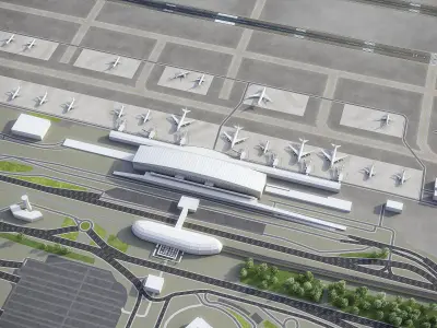 Tehran Imam Khomeini Airport Low-poly 3D model