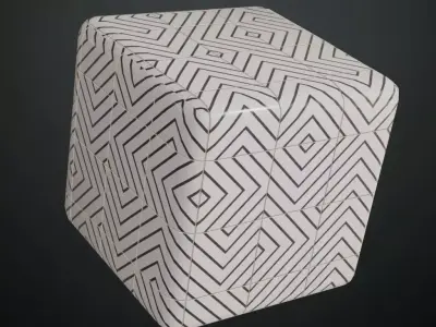 Modern Glossy White and Black Linear Diamond Pattern Tiles PBR  Texture