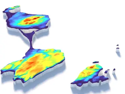 Saint Pierre and Miquelon Terrain Country 3D model