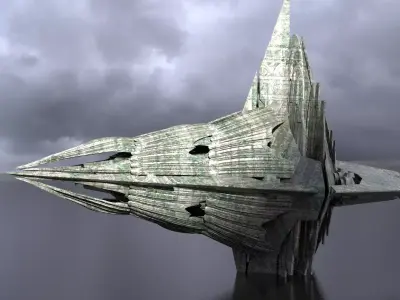 Ancient Ruins Alien Temple Ruins Tower 2 3D model