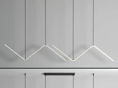 Zigzag Pendant Light Low-poly 3D model