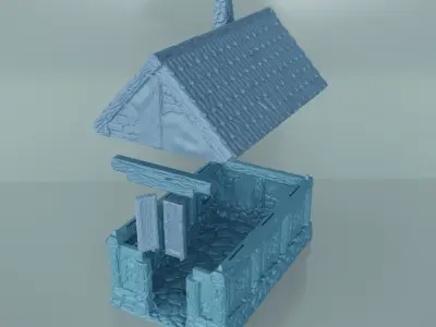 Medieval House Long - Tabletop Gaming Free 3D print model