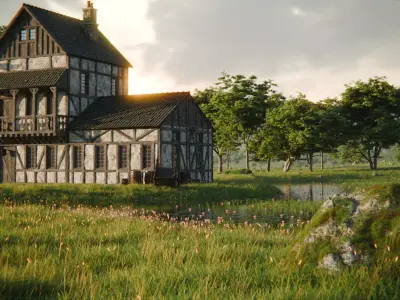 Medieval Landscape 3d Scene 3D model