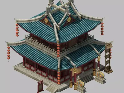Game Building - Inn - Hotel 01 3D model