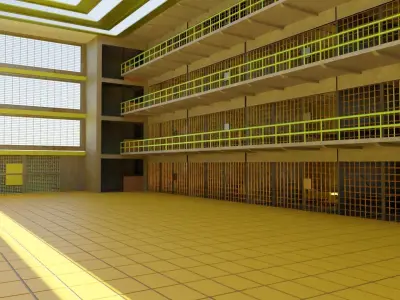 Prison Interior Low-poly 3D model