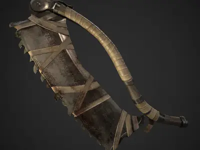 Next generation serrated machete Low-poly 3D model