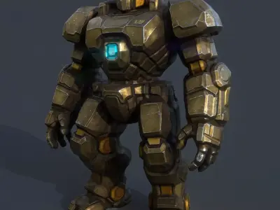 IRON WARDEN Low-poly 3D model