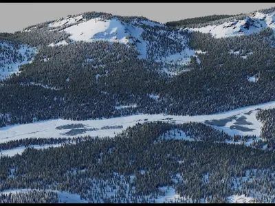 South Ural Winter Landscape mesh 3D model