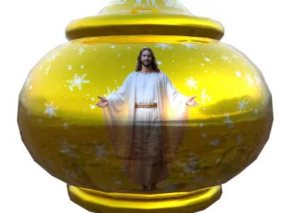 Christmas Ornament Gold Bauble PBR Holiday Decoration 3D Model Low-poly 3D model