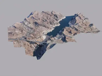 Hoover Dam  Low-poly 3D model