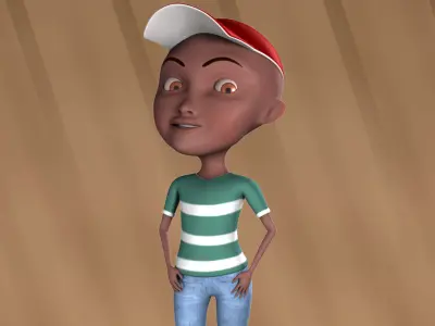 Cartoon Boy Rigged Low-poly 3D model
