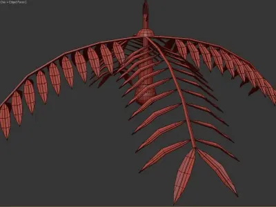 Gold Palm Pendant 3D model