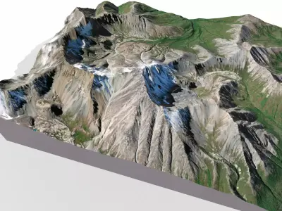 Mountain landscape Matanuska Peak Alaska USA 3D model