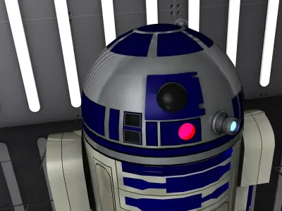 R2D2 and R5D4 Droids Star Wars 3D model
