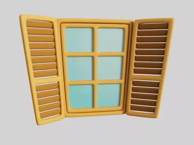 Cartoon Window 18b 3D model