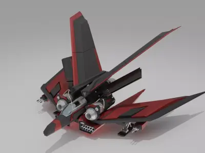 Starship SwallowS01 Low-poly 3D model