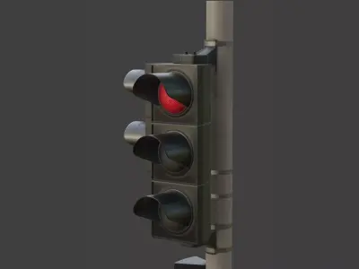 Traffic light EU Low-poly 3D model
