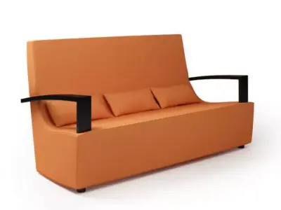 Modern Tan Sofa 3D model
