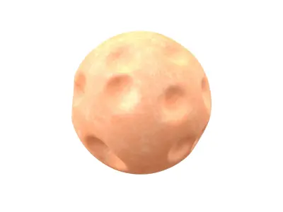 Cartoon Moon v2 001 Low-poly 3D model