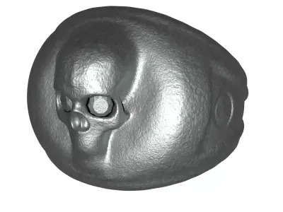 Copper Skull Signet Ring  Low-poly 3D model