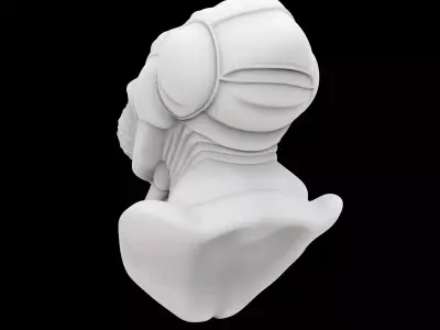 Insectoid Alien Bust 3D Print Model 3D print model