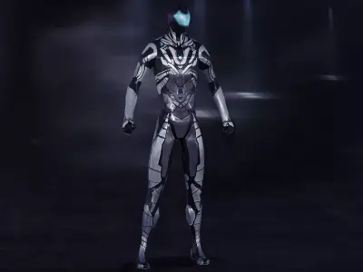 Futuristic Cyborg Nano Suit Character Low-poly 3D model