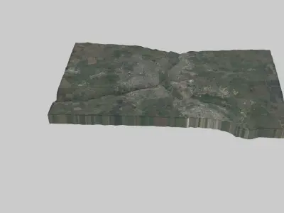 Omsk City Low-poly 3D model