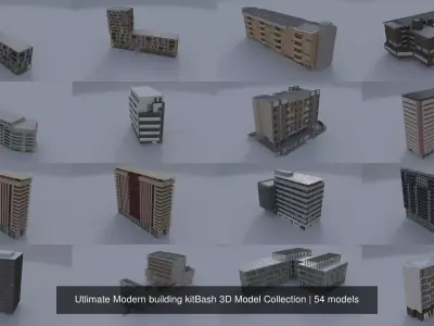 Utlimate Modern building kitBash 3D Model Collection 3D Model Pack