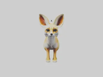Fennec Fox Model 1 Low-poly 3D model