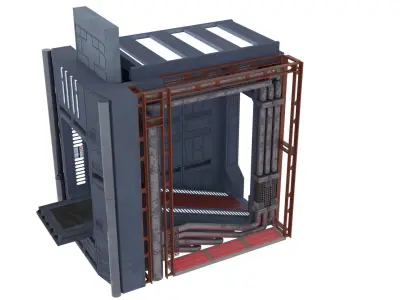 Set 2b - Death Star Extention Bridge Hallway 1-6 Scale 3D Model Pack