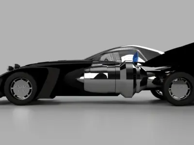 Batmobile batman car with wings 3D model