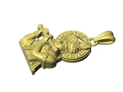 Lord Krishna Gold Pendant Design 3D print model