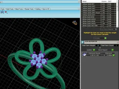 Solitaire Women Light Weight Flower Band Ring 3D print model