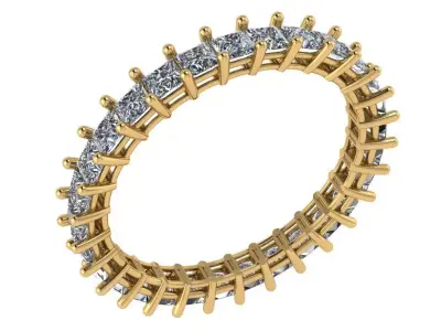 Princess-Cut Eternity Band 3D print model