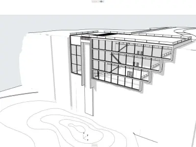 waterfall House Low-poly 3D model