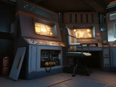 Stylized Sci-Fi pack Low-poly 3D model