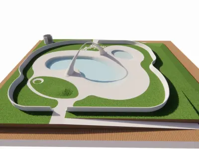 Swimming pool 3D model 11