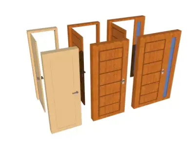 simple wooden door 3D model