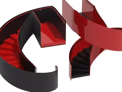 Spiral staircase 02 3D model