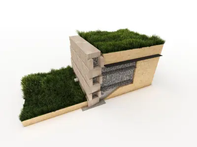 Wall Cross Section Insulation-Park wall detail-2 3D model