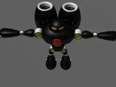 robot with two arms in air 3D model