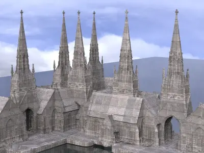 Tortuga Church street 3D 3D model