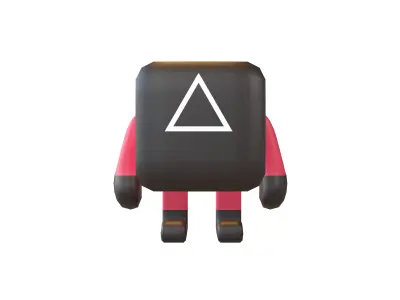 Cube Character 00009 Squid Game NPC Low-poly 3D model