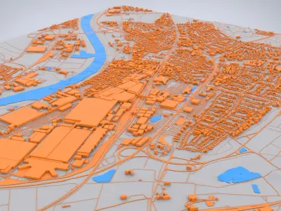 Cityscape Russelsheim Germany  3D model