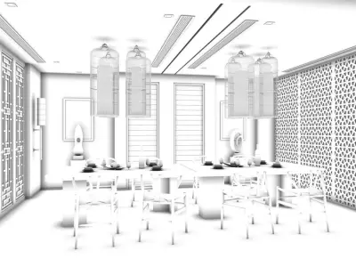 Business Restaurant - Coffee - Banquet  79 3D model